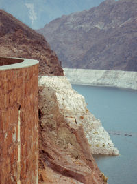 Scenic view of dam against sky