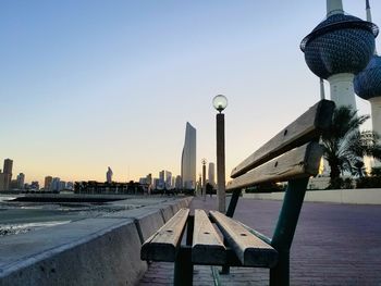 Panoramic view of city against clear sky
