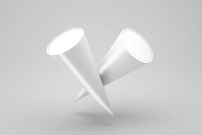 High angle view of electric lamp against white background