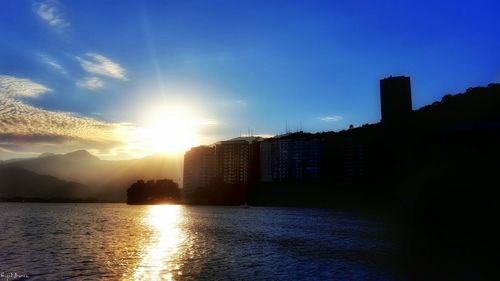 Reflection of buildings in water