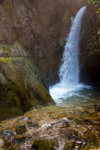 Scenic view of waterfall