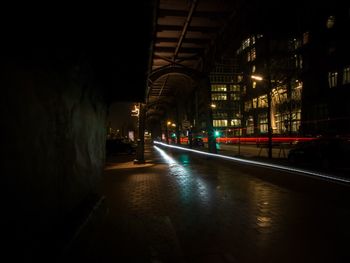 Illuminated street light at night