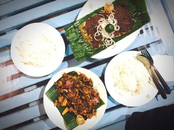 Close-up of food served in plate