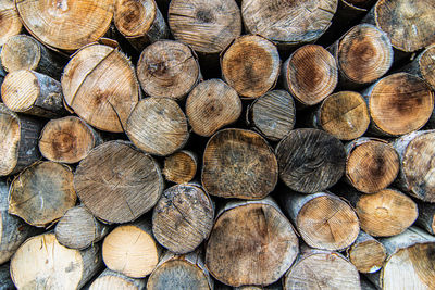 Full frame shot of logs