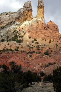 Low angle view of rocky mountain