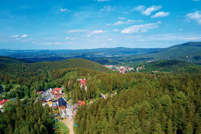 Aerial view of retreat center in karpacz mountains