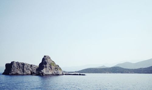 Scenic view of spinalonga island greece 