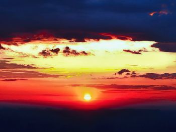 Scenic view of dramatic sky during sunset