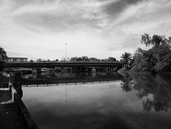 Bridge over river against sky