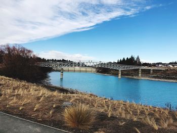 Bridge over river against sky