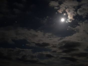 Low angle view of moon in sky