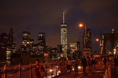 Illuminated city at night