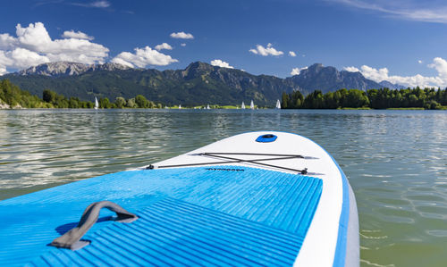 Cropped image of boat in sea