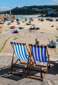 High angle view of people at beach