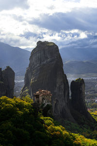 A backlist view of the monastery of rousanou, kalabaka, greece