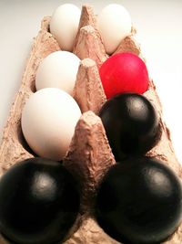 High angle view of eggs