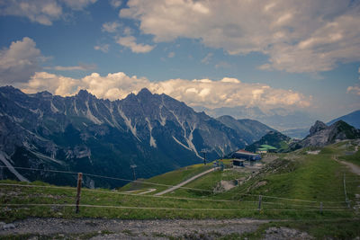 Scenic view of mountains against sky