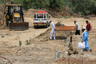 People working at construction site