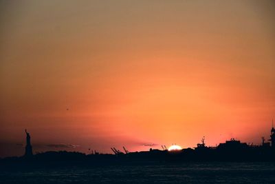 Scenic view of sea during sunset
