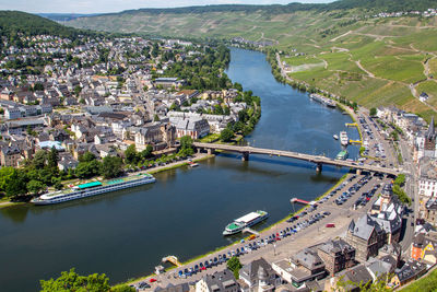 View at the valley of the river moselle and the city of bernkastel-kues