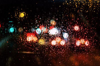 Wet glass window in rainy season