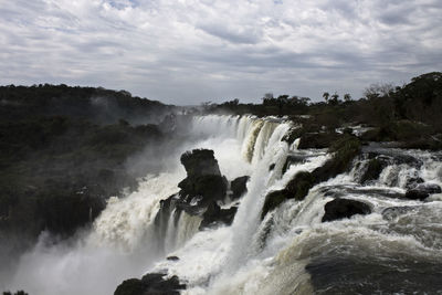 Scenic view of waterfall