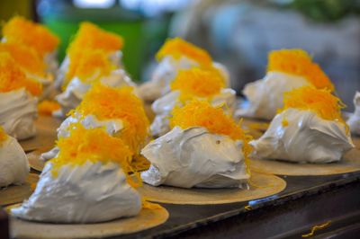 Close-up of food on table