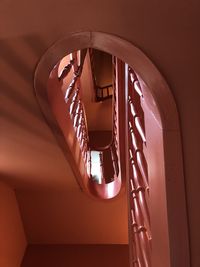 Low angle view of spiral staircase in building