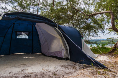 A tent at the beach on koh rong island