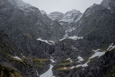 Scenic view of mountains during winter