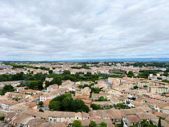 High angle view of townscape against sky