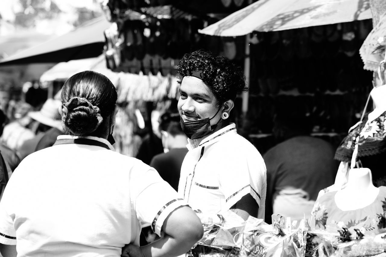 crowd, black and white, group of people, adult, monochrome, monochrome photography, men, women, person, lifestyles, day, clothing, market, outdoors, retail, architecture, white