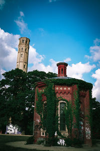 Low angle view of traditional building against sky