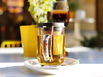 Close-up of tea on table