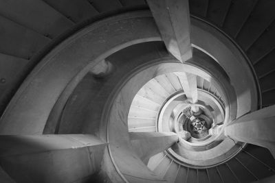 High angle view of spiral stairs