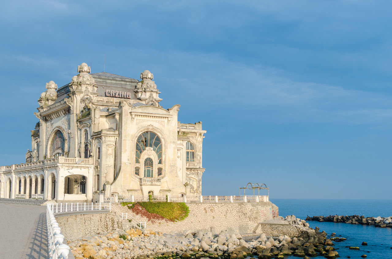 Constanta, photography, mamaia, nautical, cloud, day, waterfront, patio, history, built, attic, old, obsolete, black, building, balcony, cargo, old-fashioned, beach, architecture, -, color, abandoned, overcast, edge, sky, sea, water's, container, monument