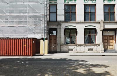 Exterior of old building in city