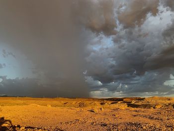 Scenic view of dramatic sky over land