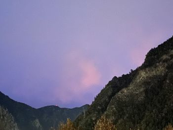 Low angle view of mountains against sky