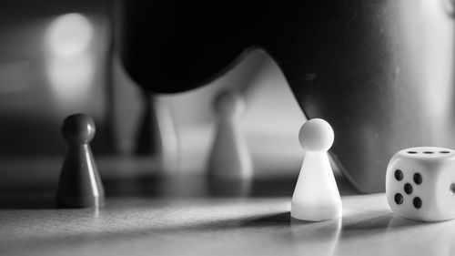 Close-up of chess pieces