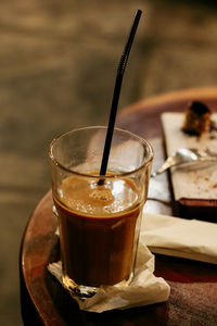 Close-up of coffee on table