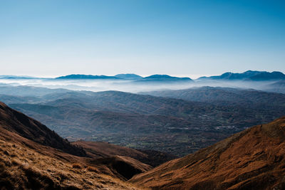 Scenic view of dramatic landscape in amatrice, lazio italy 