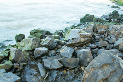 Rocks on sea shore