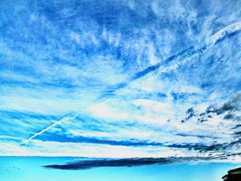 Full frame shot of blue sea against sky