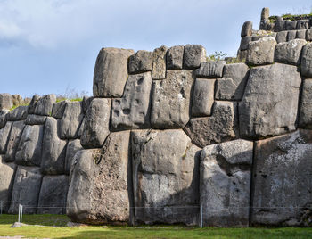 View of stone wall against sky