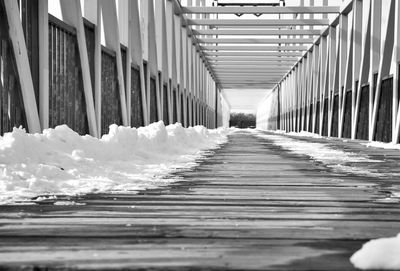 Snow covered walkway in winter