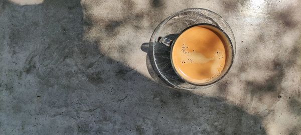 High angle view of tea on table