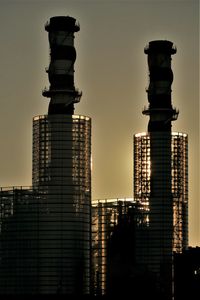 Low angle view of building against sky during sunset