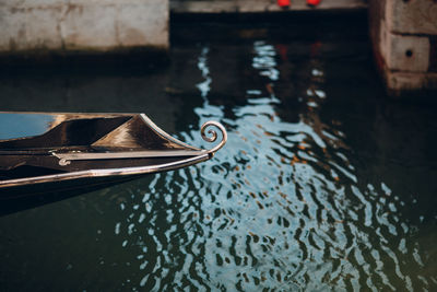 Cropped image of gondola in canal