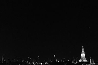 Illuminated cityscape at night